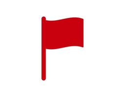 Red flag icon on white background for alerts and notifications vector