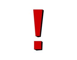 Bold red exclamation mark for alerts and emphasis vector