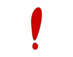 Red exclamation mark icon for alerts and notifications vector