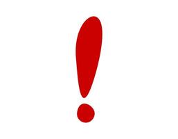 Red exclamation mark on white background vector