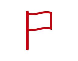 Red flag symbol on white background vector