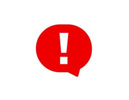 Alert icon. red exclamation mark on speech bubble vector