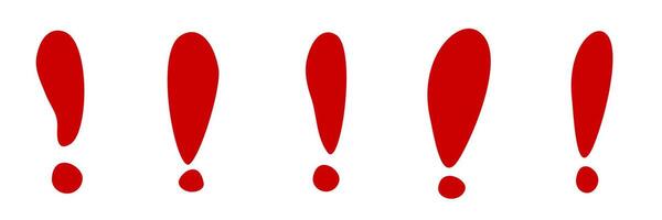 Five red exclamation marks in a row for emphasis vector