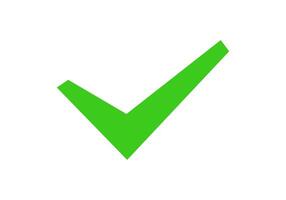 Green checkmark icon for confirmation or approval vector