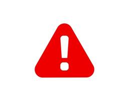Warning sign with exclamation mark in red triangle displayed clearly vector
