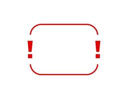 Alert sign with exclamation marks in red frame vector