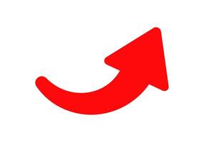Bold red arrow pointing upward symbolizing growth and progress vector