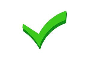 Green checkmark icon for verification and approval vector