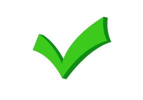 Green checkmark symbol for success and confirmation vector