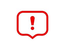 Exclamation mark warning sign in red framework vector