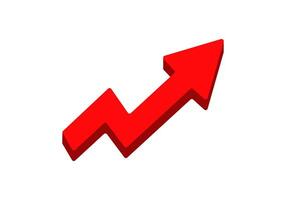 Red zigzag arrow pointing upward vector