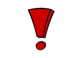 Red exclamation mark symbol on white background vector