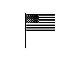 Black and white american flag icon with stars and stripes vector