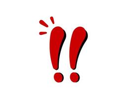 Red exclamation mark graphic with bold design elements vector