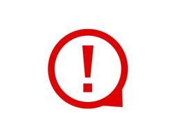 Red exclamation alert icon in circle frame for warning signs vector