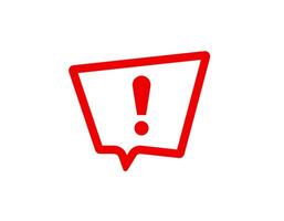Warning sign with red exclamation mark in frame design vector