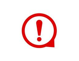 Red exclamation mark warning alert symbol in circle vector