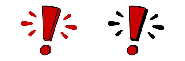 Red exclamation marks with stylized accent lines vector