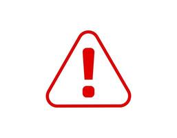 Warning sign with exclamation mark inside triangle frame vector