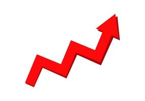 Red zigzag arrow pointing upward symbolizing growth and success vector