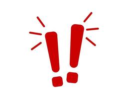 Red exclamation marks with lines indicating emphasis vector