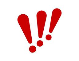 Three red exclamation marks together vector