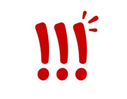 Three red exclamation marks with emphasis vector