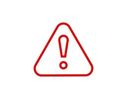 Red warning sign with exclamation mark for caution and alert vector