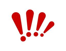 Red exclamation marks and dots on white background vector