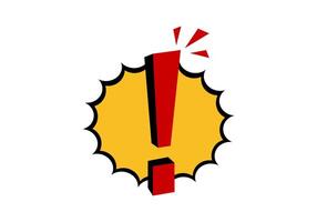 Bold exclamation mark with yellow burst vector
