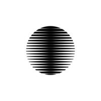 Retro sun circle with geometric lines in eighties style vector