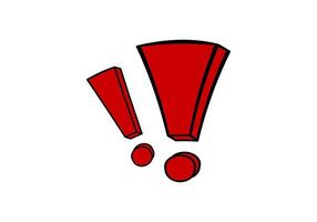 Bold red exclamation marks in cartoon style vector