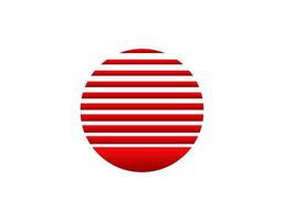 Retro sun circle with geometric shape from the eighties and nineties vector
