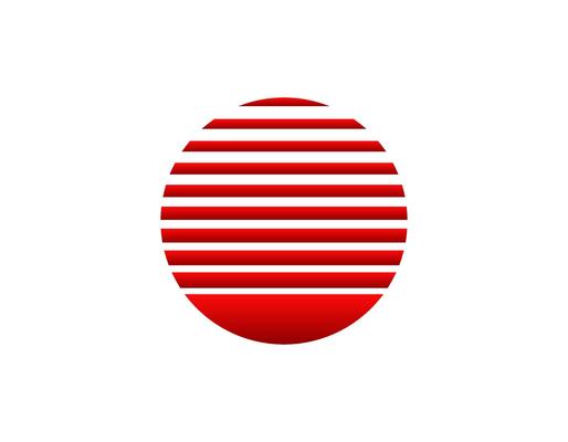 Retro sun circle with geometric shape from the eighties and nineties