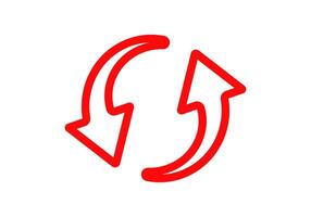 Red circular arrows symbol indicating change or update vector