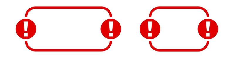 Red alert icons with exclamation marks vector