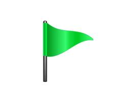 Green flag on black pole icon for notifications and alerts vector