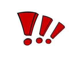 Bold red exclamation marks on white background vector