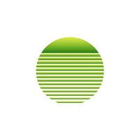 Retro sun with green geometric lines in eighties style vector