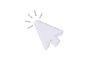 White arrow cursor with click effect vector