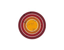Retro geometric circle with eighties sun style vector