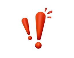 Red exclamation marks trio for attention and alert concepts vector
