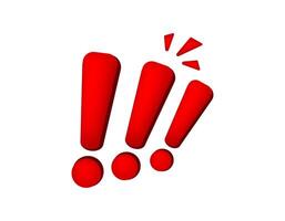 Bold red exclamation marks in 3d art vector