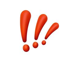 Three red exclamation marks on white background vector