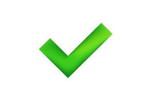 Green checkbox icon for task completion and confirmation vector