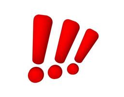 Red exclamation marks trio signifying alert and emphasis vector