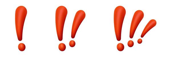 Red exclamation marks in different combinations vector
