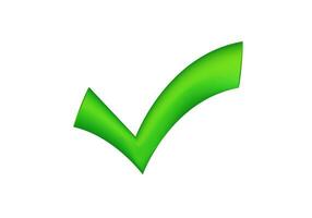 Bright green check mark symbol for confirmation or approval vector