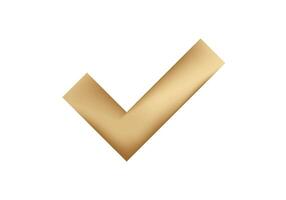Gold checkmark icon for approval and success vector