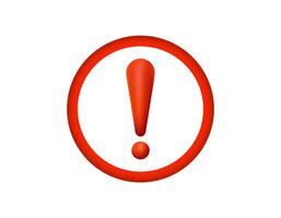 Alert sign with exclamation mark in red circle vector